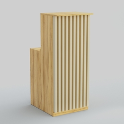 Ресепшен узкий серии ВЕРТИКАЛЬ №2, Дуб Золотистый и Крем Вайс