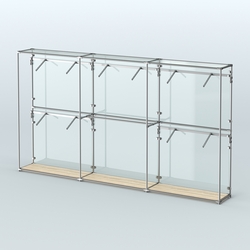 Торговая система ХРОМ (задняя стенка - стекло) 3600 мм с поручнями №9, Дуб Сонома