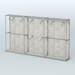 Торговая система ХРОМ (задняя стенка - ДСП) 3600 мм с поручнями №6, Метрополитан Грей