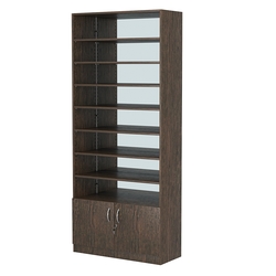 Стеллаж из ДСП с 7-ю полками 400x900 мм серии LEVEL-7 №14-2 (З/C - ЗЕРКАЛО), Дуб Венге