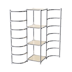 Хромированное вешало ДУГА №1-3 с полками ДСП 16 мм, Крем Вайс