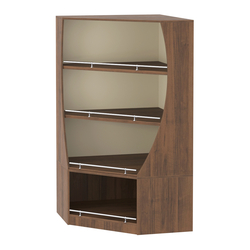 Стеллаж Гарант угловой низкий №2-О с ограничителями, Орех + Крем Вайс