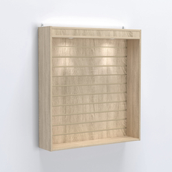 Витрина настенная №204-2В открытая с экономпанелью и верхней подсветкой, Дуб Сонома