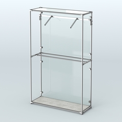 Торговая система ХРОМ (задняя стенка - стекло) 1200 мм с поручнями №4, Метрополитан Грей