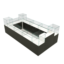 Остров ювелирный "Диаманд" №3, ЛДСП белый + МДФ черный