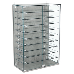 Витрина настенная НЕО №2-2 с девятью полками, Бетон Чикаго светло-серый F186 ST9