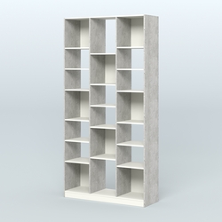 Стеллаж из ДСП серии ЛОФТ №10-2 с полками ДСП, Метрополитан Грей + Белый