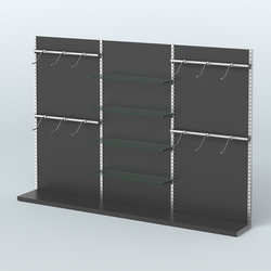 Система ЭЛЕГАНТ №4 пристенная с ДСП (3600 мм), Черный