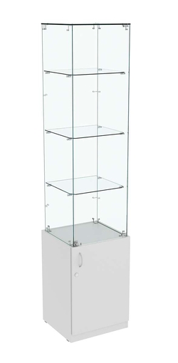 Высокая витрина ИСТРА №706 (задняя стенка - стекло), Серый