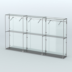 Торговая система ХРОМ (задняя стенка - стекло) 3600 мм с поручнями №7, Черный