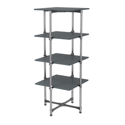 Хромированный стенд Прогресс №2-4 (с полками ДСП 16мм), Темно-Серый