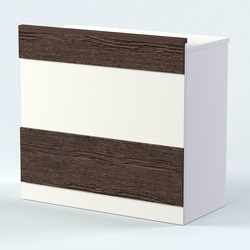 Стол - верстак с ящиками и дверью №1, Дуб Венге + Белый