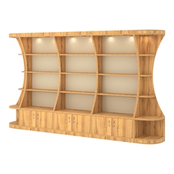 Пристенный высокий стеллаж ГАРАНТ №3, Дуб Золотистый и Крем Вайс