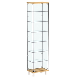 Витрина РОНДО №1-5 на ножках (задняя стенка стекло), Дуб Золотистый