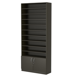 Стеллаж из ДСП с 9-ю полками 300x900 мм серии LEVEL-9 №12 (З/C - ДВП), Черный