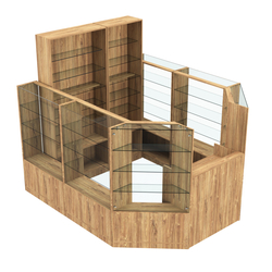 Торговый пристенный островок ГРАЦИЯ №8 (открытый) (5.24 кв.м), Дуб Канзас коричневый