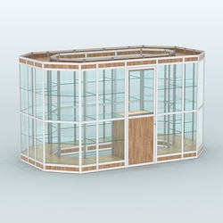 Павильон из профиля островной №5в, Дуб Канзас коричневый