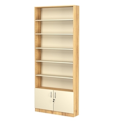 Стеллаж из ДСП с 5-ю полками 200x900 мм серии LEVEL-5 №10 (З/C - ДВП), Дуб Золотистый и Крем Вайс