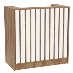 Прилавок под кассу серии "Смок" №2, Дуб Канзас коричневый + Белый