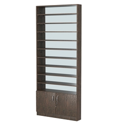 Стеллаж из ДСП с 9-ю полками 150x900 мм серии LEVEL-9 №9-2 (З/C - ЗЕРКАЛО), Дуб Венге