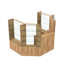 Торговый пристенный островок ГРАЦИЯ №1 (открытый) (3.3 кв.м), Дуб Канзас коричневый