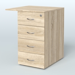 Брифинг-приставка с тумбой Прайм, Дуб Сонома