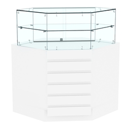 Торговый прилавок внутреннего угла с фасадными панелями №15Э-01, Белый