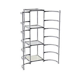 Хромированное вешало ДУГА №2-4 с зеркальными полками 4 мм, Белый