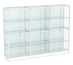 Витрина из профиля №4 (3-ех метровая) (задняя стенка - ДВП), Белый