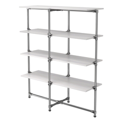 Хромированный стенд Прогресс №1-4 (с полками ДСП 16мм), Ясень Анкор светлый