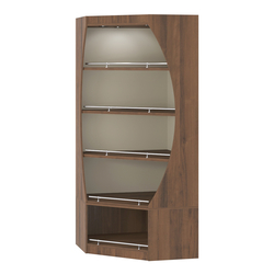 Стеллаж Гарант угловой №1-О с ограничителями, Орех + Крем Вайс