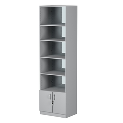 Стеллаж из ДСП с 4-мя полками 400x600 мм серии LEVEL-4 №7-2 (З/C - ЗЕРКАЛО), Серый