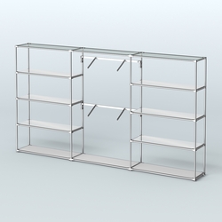 Торговая система ХРОМ без ДСП 3600 мм с зеркальными полками и поручнями №6, Серый