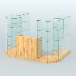 Торговый стеклянный павильон Абсолют №1а (закрытый) (4.13 кв.м), Дуб Золотистый