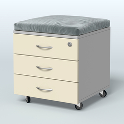 Тумба подкатная Платинум Персонал, цвет белый премиум, Серый + Крем Вайс