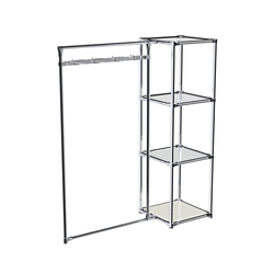 Хромированное вешало ЛУЧ №1-4 с зеркальными полками 4мм, Белый