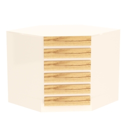 Торговый стол-прилавок внутренний с фасадными панелями №15Э, Крем Вайс и Дуб Золотистый