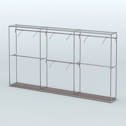 Торговая система ХРОМ без ДСП 3600 мм с поручнями №6, Ясень Анкор темный