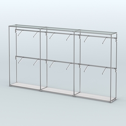 Торговая система ХРОМ без ДСП 3600 мм с поручнями №4, Ясень Анкор светлый