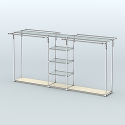 Островная торговая система ХРОМ 3600 мм с поручнями №11, Крем Вайс