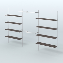 Neo Fix №7(М) настенная система с полками из ДСП поручнями из хрома (3600 мм), Дуб Венге