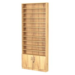 Стеллаж из ДСП с 10-ю полками 150x900 мм серии LEVEL-10 №9 (З/C - ДВП), Дуб Золотистый