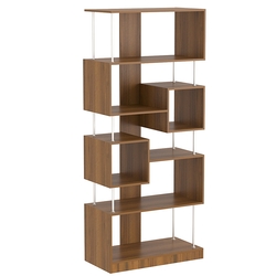 Стеллаж серии КУБ с комбинированными полками №8, Орех
