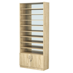 Стеллаж из ДСП с 8-ю полками 400x900 мм серии LEVEL-8 №14-2 (З/C - ЗЕРКАЛО), Дуб Сонома