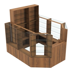 Торговый пристенный островок ГРАЦИЯ №8 (открытый) (5.24 кв.м), Орех
