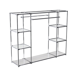 Хромированный стенд-вешало TD-45 №1-4 Хром с полками Зеркало 4мм, Ясень Анкор светлый - U31104