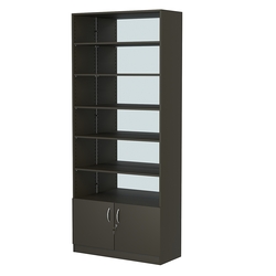 Стеллаж из ДСП с 5-ю полками 400x900 мм серии LEVEL-5 №14-2 (З/C - ЗЕРКАЛО), Черный