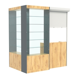 Угловой павильон №1-5П (2,16 кв.м), Дуб Золотистый и Темно-Серый