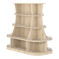 Островной низкий стеллаж ГАРАНТ №2-О с ограничителями, Дуб Сонома