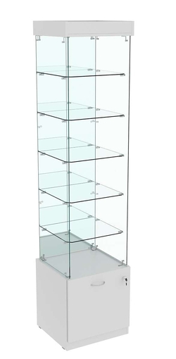 Витрина Кристалл №604 стаканчик (З/С- зеркало), без дверей, Серый